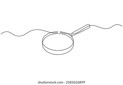 Magnifying glass continuous line vector illustration, One continuous line illustration of magnifying glass. Continuous line drawing of magnifying glass lens.