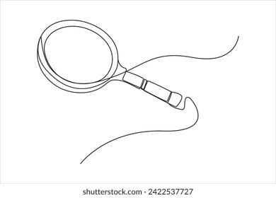 magnifying glass in continuous One line drawing. Linear stylized. Minimalist Vector illustration.