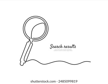 Magnifying glass in continuous one line drawing. Concept of Business analysis in simple outline style. Used for logo, emblem, web banner, presentation. Doodle Vector Illustration	