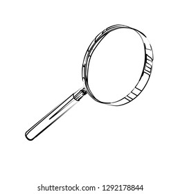 magnifying glass contour vector illustration
