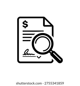 Magnifying glass with a contract line icon vector isolated
Vector line icon on a white background