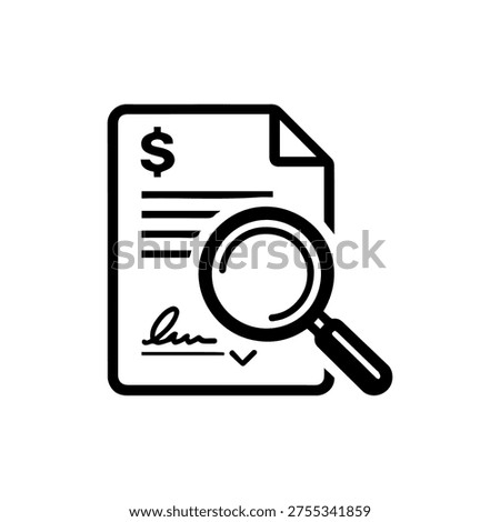Magnifying glass with a contract line icon vector isolated
Vector line icon on a white background
