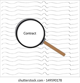 Magnifying Glass With Contract In The Middle