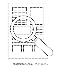 magnifying glass with curriculum vitae isolated icon
