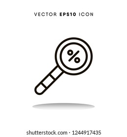 Magnifying glass cyber monday vector icon