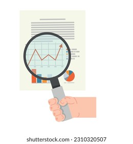 Magnifying glass data analysis of hand doodle