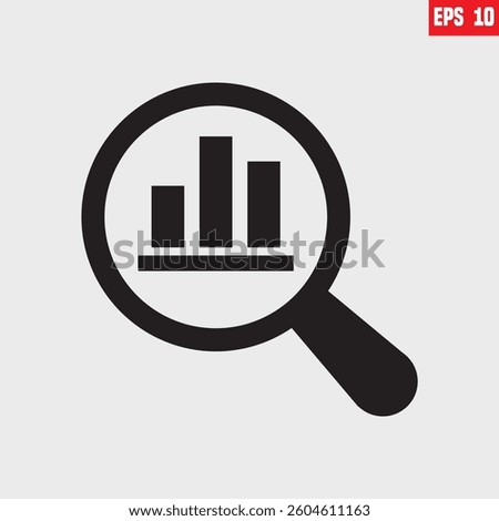 magnifying glass data analysis icons. Market research, analytic. Business analysis, financial forecast logo, audit and data analysis icon like thin line assessment,  Vector illustration.