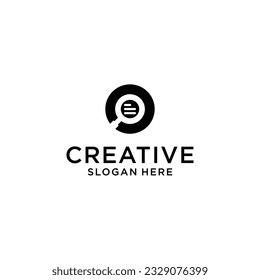 magnifying glass data Logo design concept