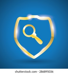 magnifying glass  design over blue background, vector illustration