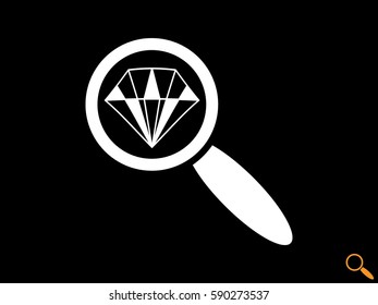 magnifying glass, diamond, icon, vector illustration eps10