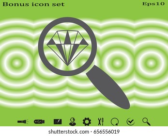 magnifying glass, diamond, icon, vector illustration eps10