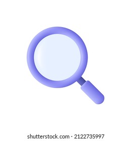 Magnifying glass. Discovery, research, search, analysis concept. 3d vector icon. Cartoon minimal style. - Shutterstock ID 2122735997