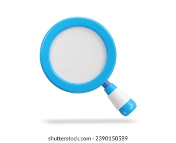 magnifying glass discovery research search analysis concept 3d vector icon