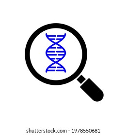 magnifying glass with DNA icon