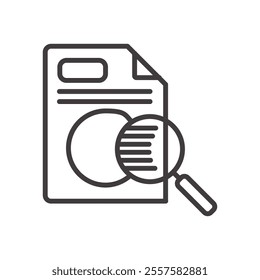 Magnifying Glass and Document Icon Representing Visibility and Search