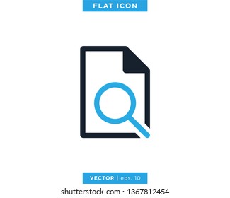 Magnifying Glass And Document Icon Vector Design Template