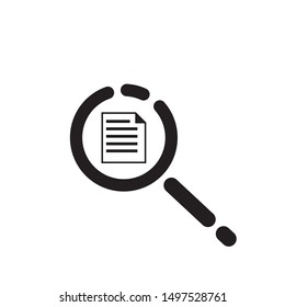 Magnifying glass and document plan icon on white background,vector illustration