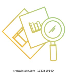 magnifying glass with documents