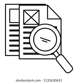 magnifying glass with documents