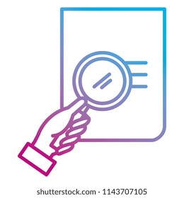 magnifying glass with documents