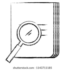 magnifying glass with documents