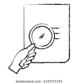 magnifying glass with documents