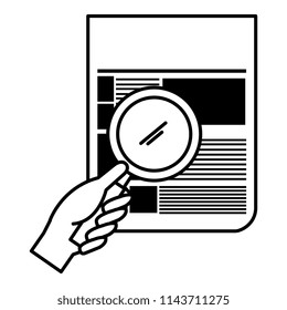 magnifying glass with documents