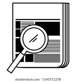 magnifying glass with documents