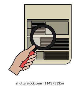 magnifying glass with documents