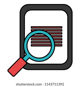 magnifying glass with documents