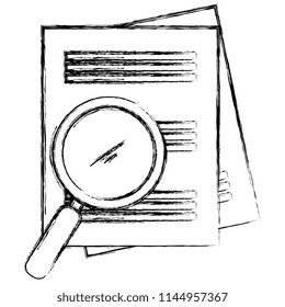 magnifying glass with documents