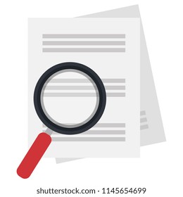 magnifying glass with documents