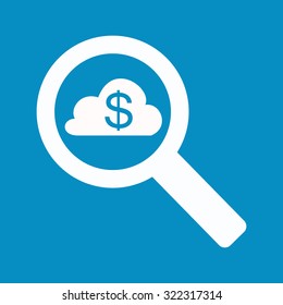 Magnifying Glass with the dollar and the cloud. search sponsor, mentor