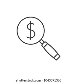 Magnifying glass with dollar sing