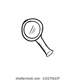 magnifying glass doodle icon vector