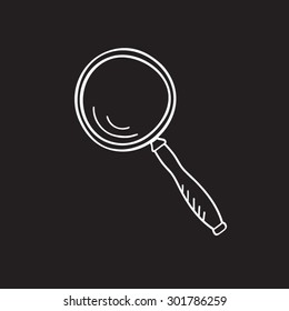  Magnifying glass doodle style vector illustration. Search icon 