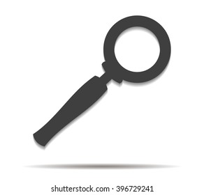 magnifying glass double shadow icon vector