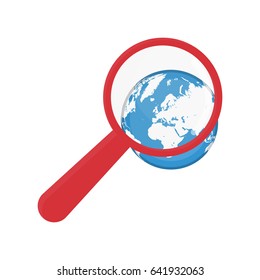 magnifying glass earth