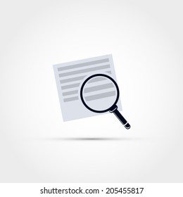 Magnifying glass edit vector icon