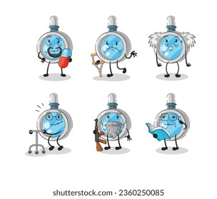 the magnifying glass elderly character. cartoon mascot vector