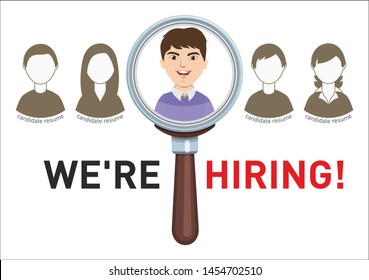 Magnifying Glass - Employer of choice, candidate selection stock illustration