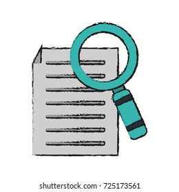 magnifying glass examining document icon image