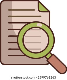 Magnifying Glass Examining a Document for Research and Analysis