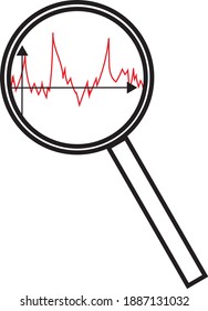 Magnifying glass for examining as a symbol vector graphic icon black on white background.