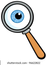 Magnifying Glass With  Eye Ball. Jpeg Version Also Available In Gallery.