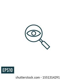 magnifying glass and eye icon vector logo template design element