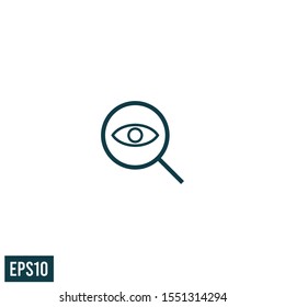 magnifying glass and eye icon vector logo template design element
