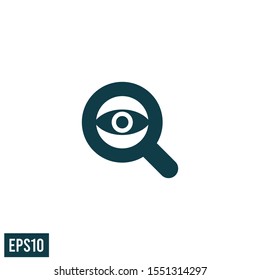 magnifying glass and eye icon vector logo template design element