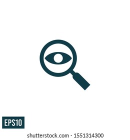 magnifying glass and eye icon vector logo template design element