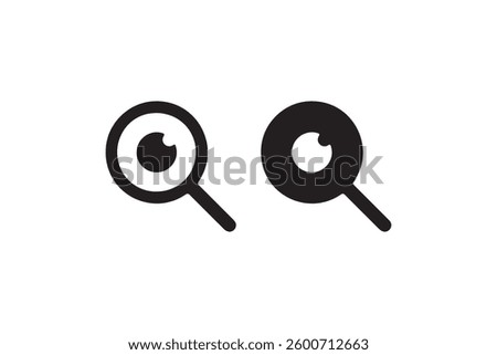 Magnifying glass with an eye icon Vector